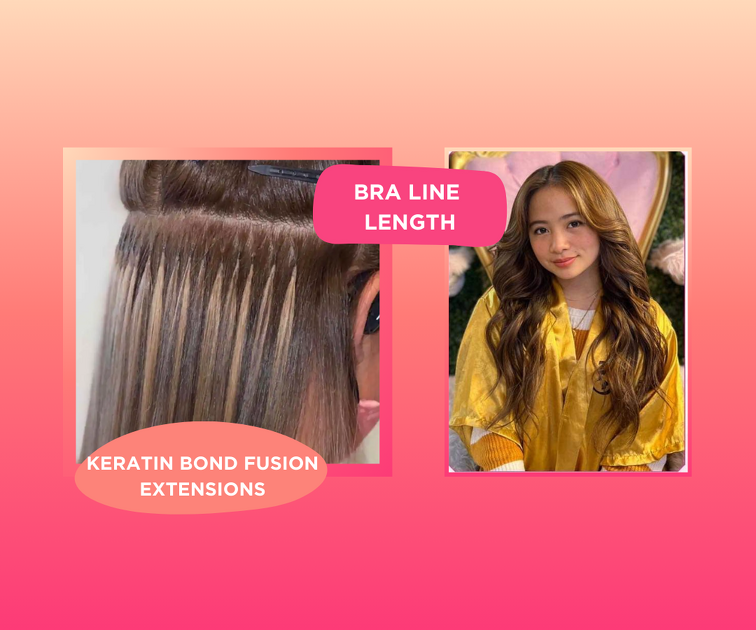 Human Hair Extensions: Keratin Bond Fusion (Bra Line) + FREE Choice of ...